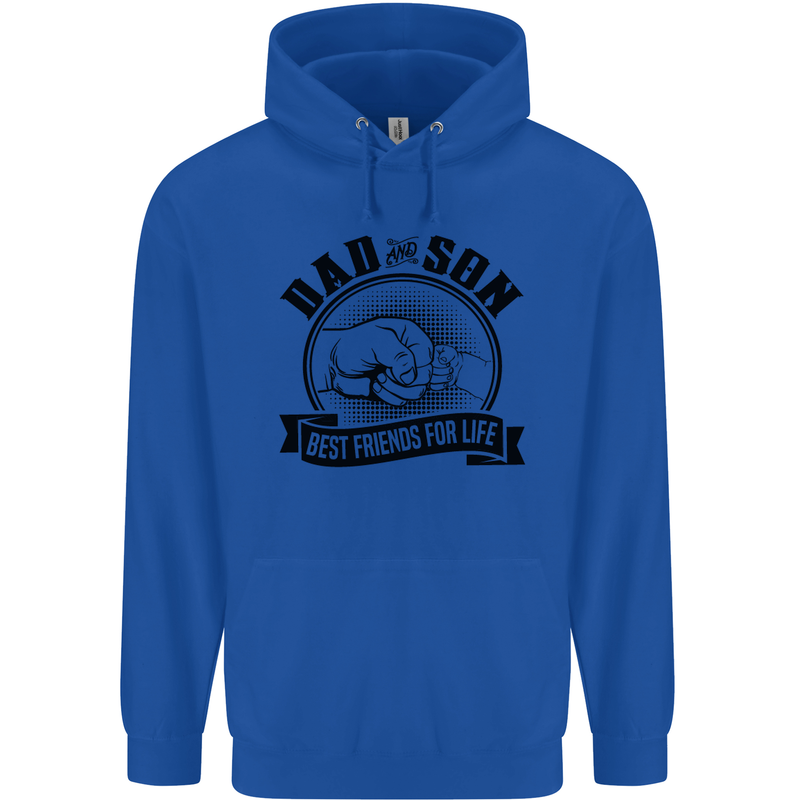 Dad & Son Best Friends Father's Day Childrens Kids Hoodie Royal Blue