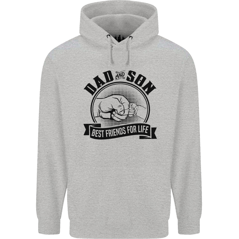 Dad & Son Best Friends Father's Day Childrens Kids Hoodie Sports Grey