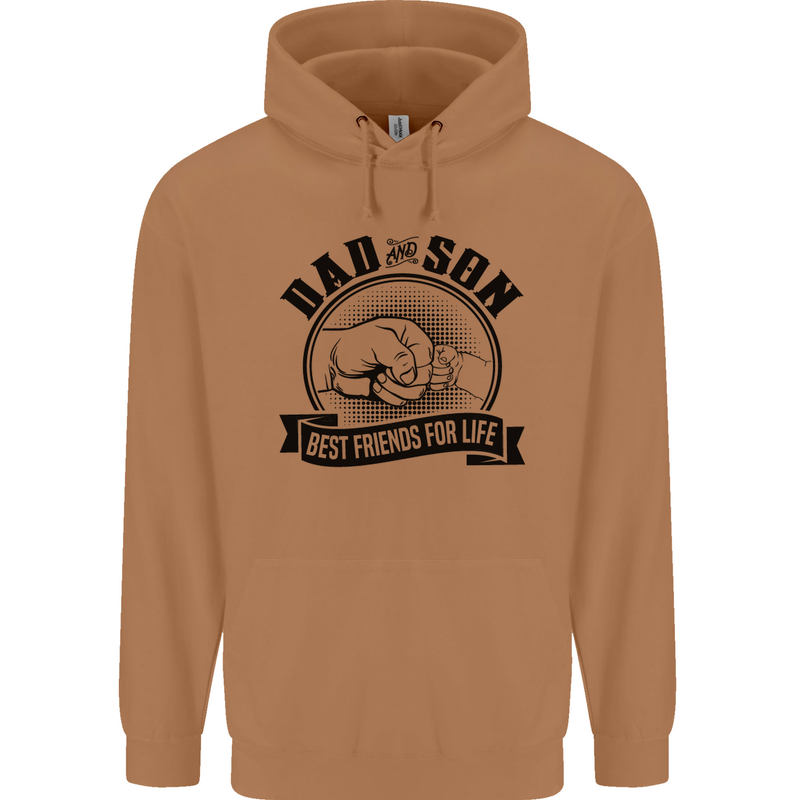 Dad & Son Best Friends Father's Day Mens 80% Cotton Hoodie Caramel Latte