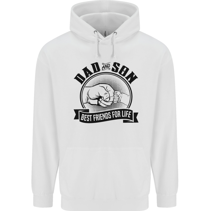 Dad & Son Best Friends Father's Day Mens 80% Cotton Hoodie White