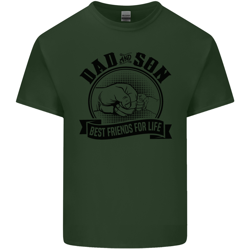 Dad & Son Best Friends Father's Day Mens Cotton T-Shirt Tee Top Forest Green