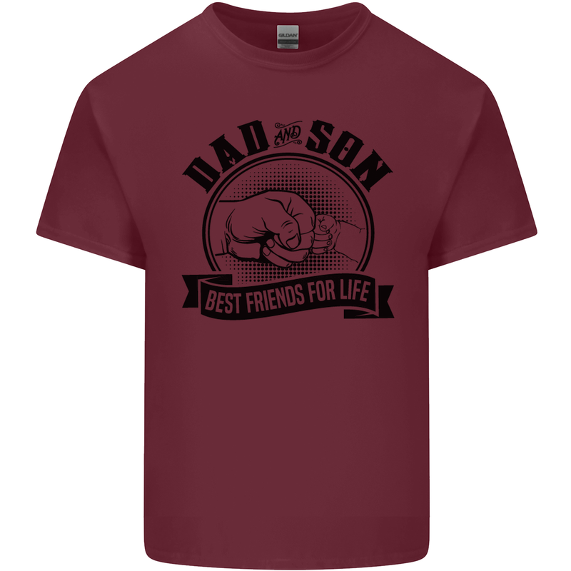 Dad & Son Best Friends Father's Day Mens Cotton T-Shirt Tee Top Maroon