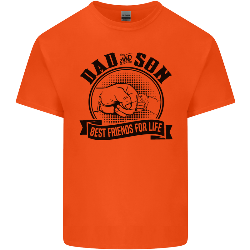 Dad & Son Best Friends Father's Day Mens Cotton T-Shirt Tee Top Orange