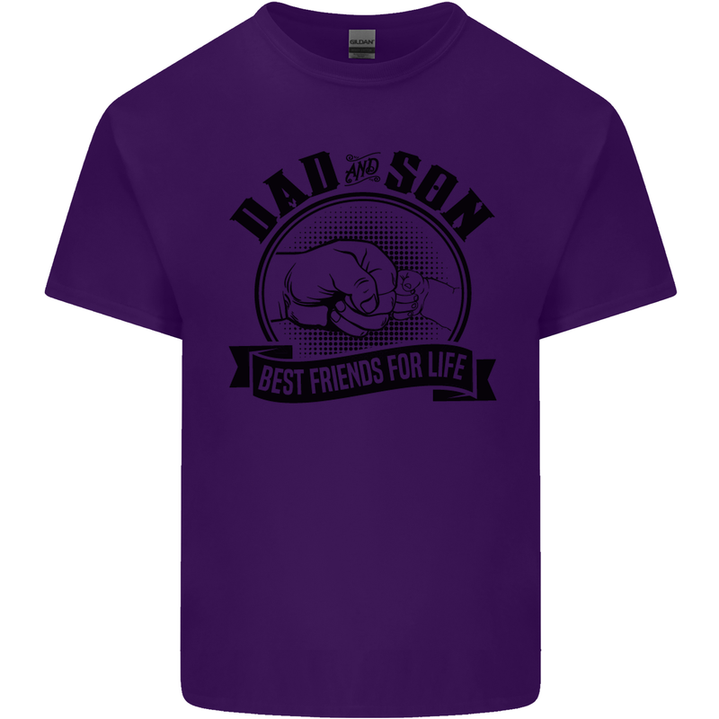 Dad & Son Best Friends Father's Day Mens Cotton T-Shirt Tee Top Purple