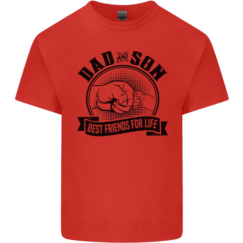 Dad & Son Best Friends Father's Day Mens Cotton T-Shirt Tee Top Red