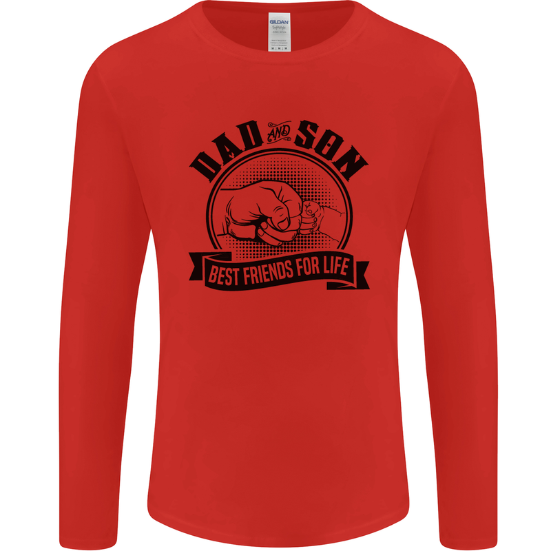 Dad & Son Best Friends Father's Day Mens Long Sleeve T-Shirt Red