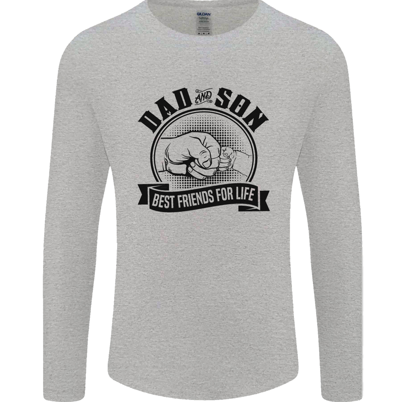 Dad & Son Best Friends Father's Day Mens Long Sleeve T-Shirt Sports Grey