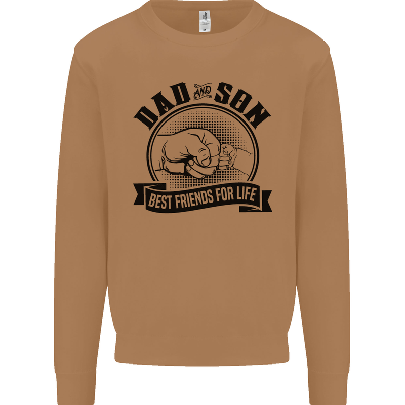 Dad & Son Best Friends Father's Day Mens Sweatshirt Jumper Caramel Latte