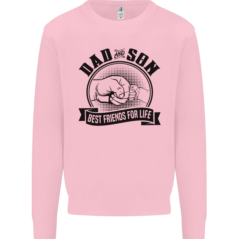 Dad & Son Best Friends Father's Day Mens Sweatshirt Jumper Light Pink