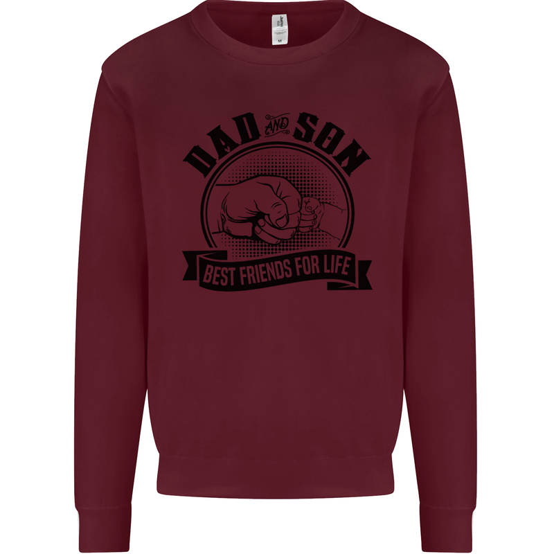 Dad & Son Best Friends Father's Day Mens Sweatshirt Jumper Maroon