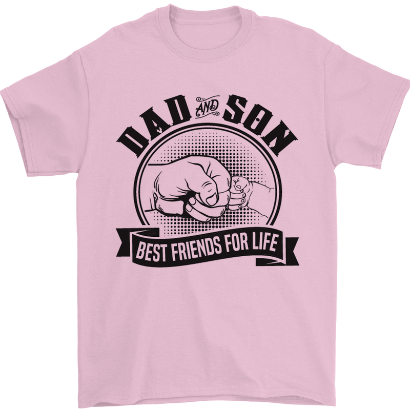 Dad & Son Best Friends Father's Day Mens T-Shirt Cotton Gildan Light Pink