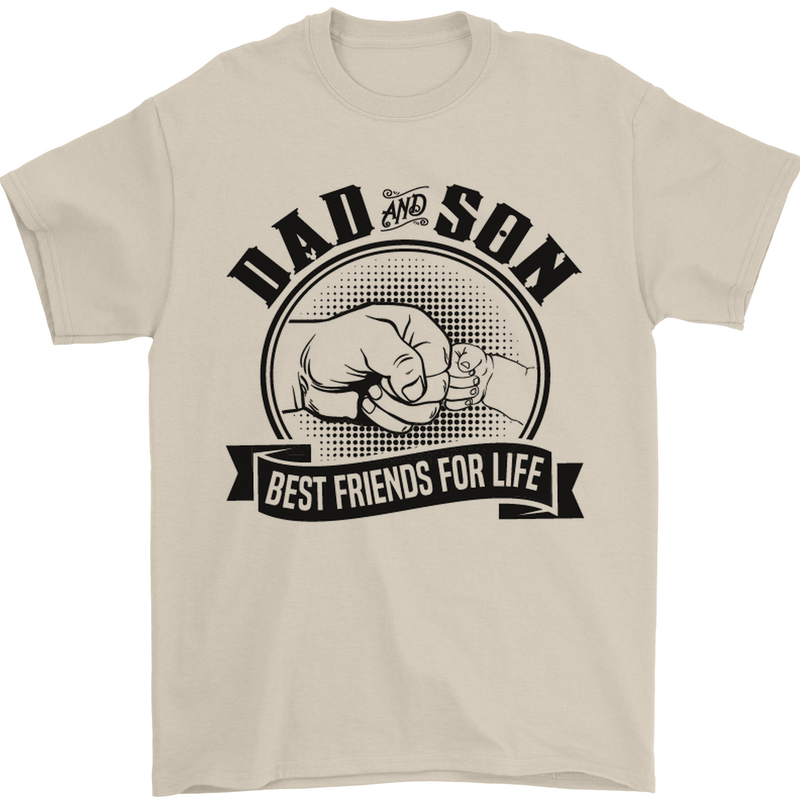 Dad & Son Best Friends Father's Day Mens T-Shirt Cotton Gildan Sand