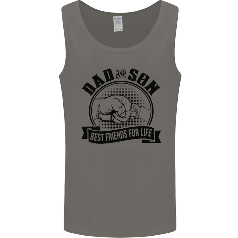 Dad & Son Best Friends Father's Day Mens Vest Tank Top Charcoal