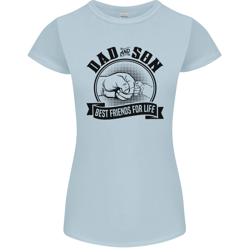 Dad & Son Best Friends Father's Day Womens Petite Cut T-Shirt Light Blue