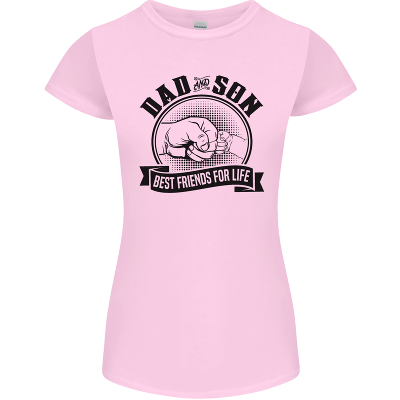 Dad & Son Best Friends Father's Day Womens Petite Cut T-Shirt Light Pink