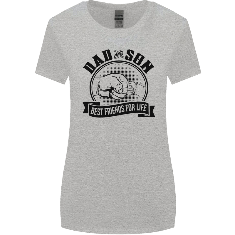 Dad & Son Best Friends Father's Day Womens Wider Cut T-Shirt Sports Grey