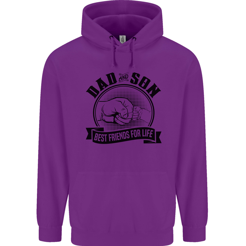 Dad & Son Best Friends For Life Childrens Kids Hoodie Purple