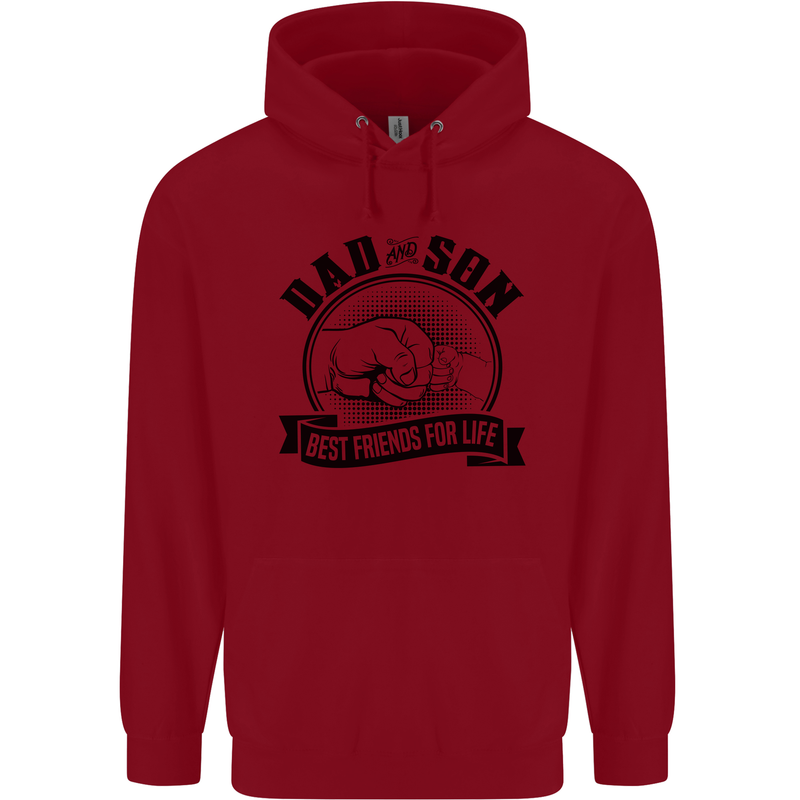 Dad & Son Best Friends For Life Childrens Kids Hoodie Red