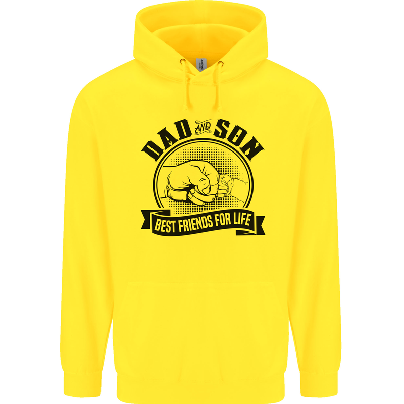 Dad & Son Best Friends For Life Childrens Kids Hoodie Yellow