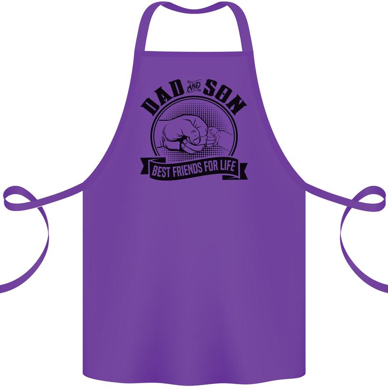 Dad & Son Best Friends For Life Cotton Apron 100% Organic Purple