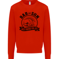 Dad & Son Best Friends For Life Kids Sweatshirt Jumper Bright Red