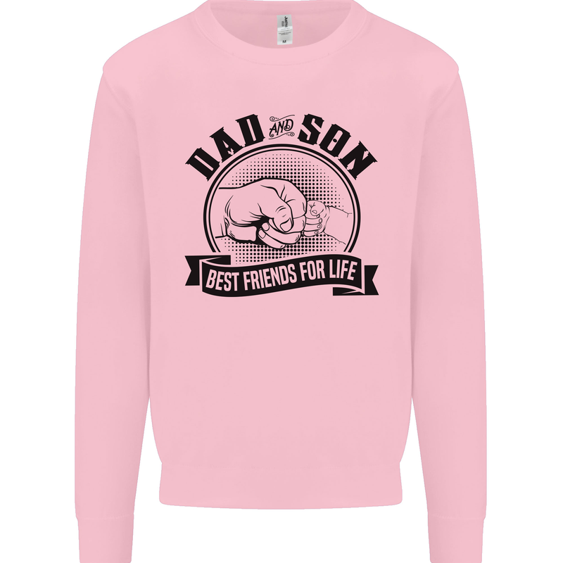 Dad & Son Best Friends For Life Kids Sweatshirt Jumper Light Pink