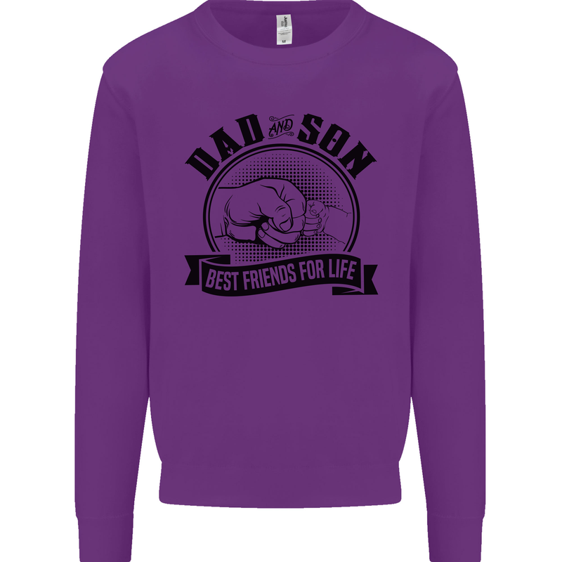 Dad & Son Best Friends For Life Kids Sweatshirt Jumper Purple