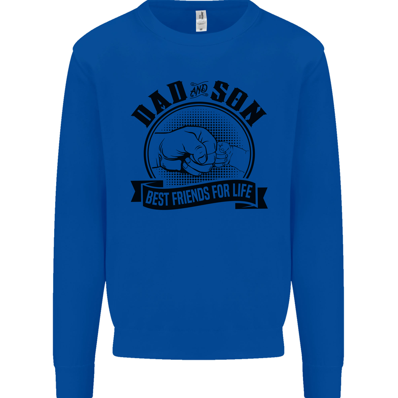 Dad & Son Best Friends For Life Kids Sweatshirt Jumper Royal Blue