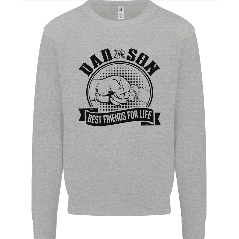 Dad & Son Best Friends For Life Kids Sweatshirt Jumper Sports Grey