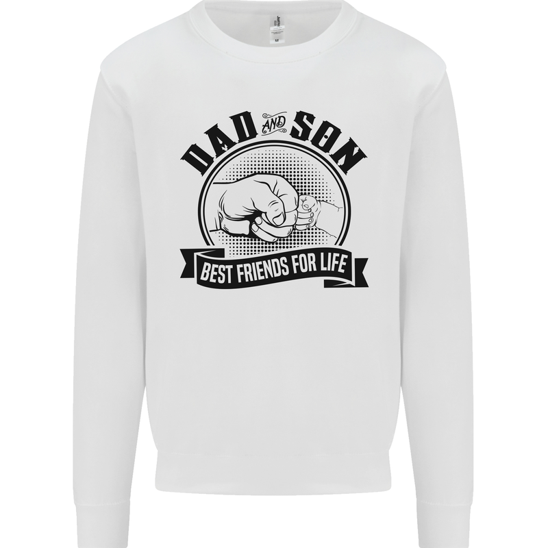 Dad & Son Best Friends For Life Kids Sweatshirt Jumper White