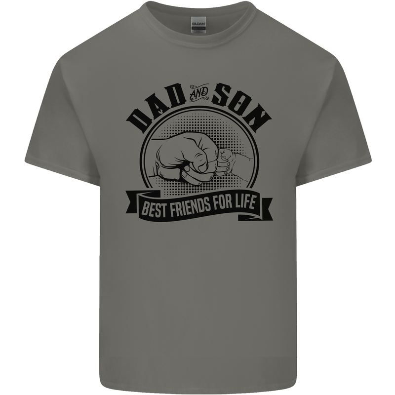 Dad & Son Best Friends For Life Kids T-Shirt Childrens Charcoal