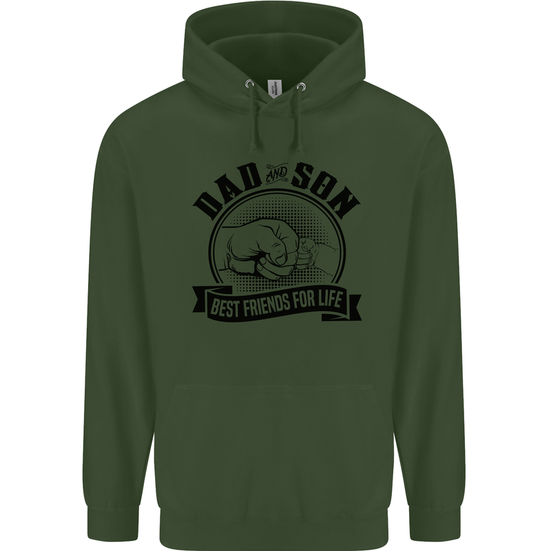 Dad & Son Best Friends For Life Mens 80% Cotton Hoodie Forest Green