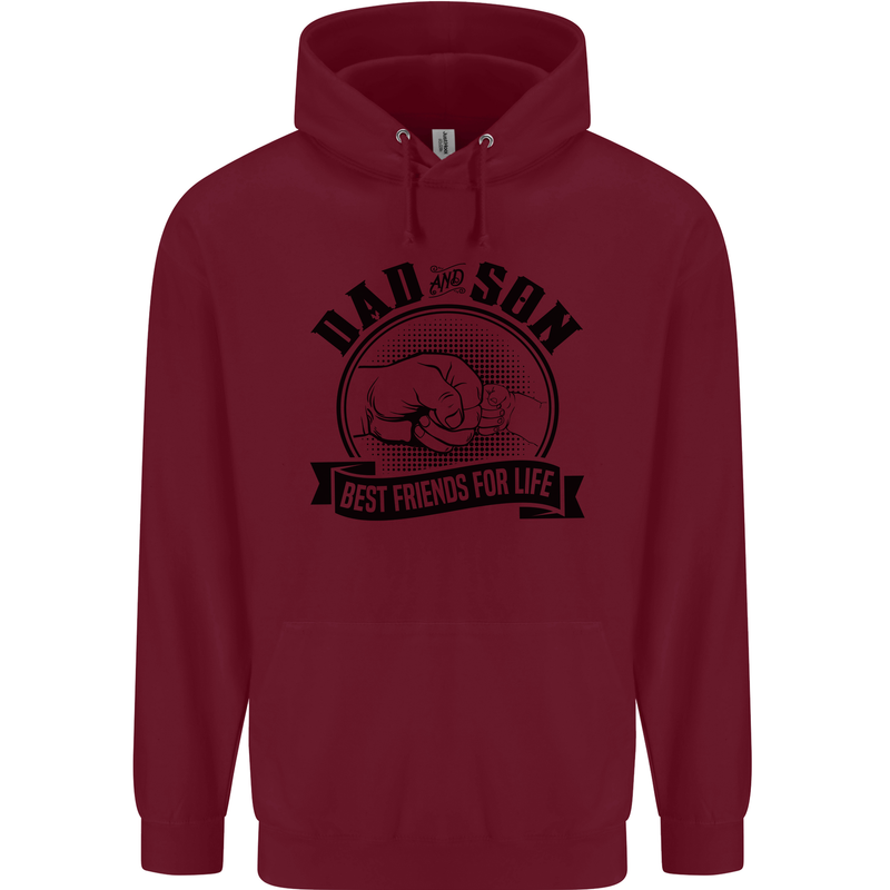 Dad & Son Best Friends For Life Mens 80% Cotton Hoodie Maroon