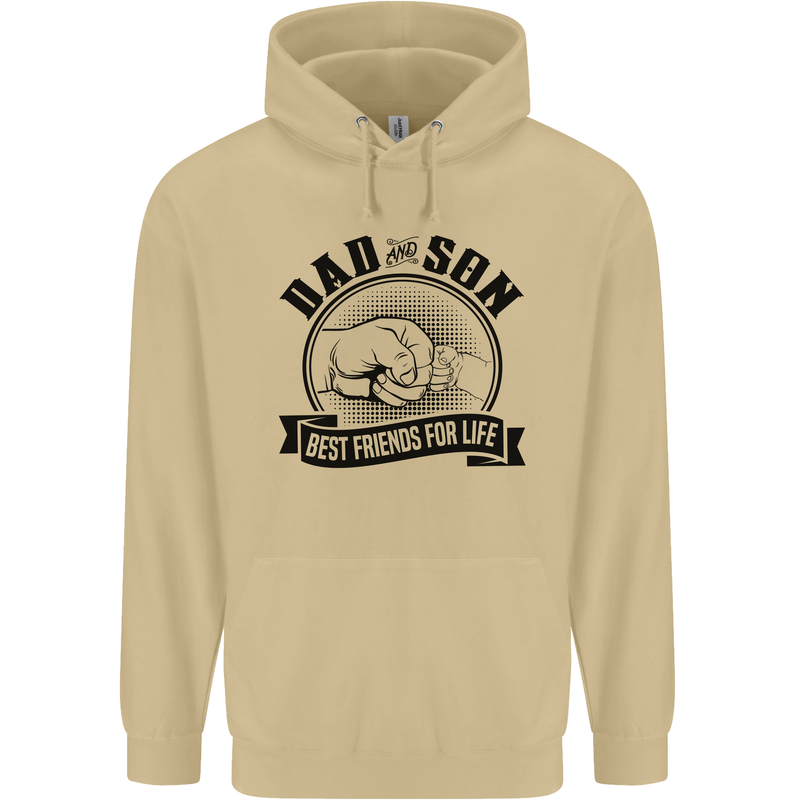 Dad & Son Best Friends For Life Mens 80% Cotton Hoodie Sand