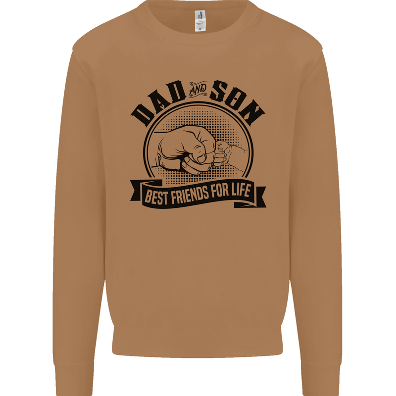 Dad & Son Best Friends For Life Mens Sweatshirt Jumper Caramel Latte