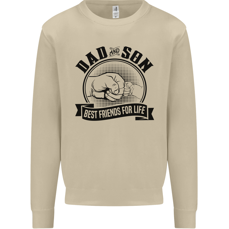 Dad & Son Best Friends For Life Mens Sweatshirt Jumper Sand