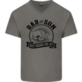Dad & Son Best Friends For Life Mens V-Neck Cotton T-Shirt Charcoal