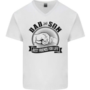Dad & Son Best Friends For Life Mens V-Neck Cotton T-Shirt White