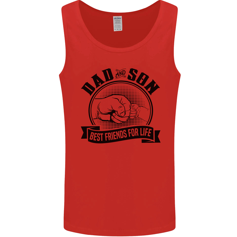 Dad & Son Best Friends For Life Mens Vest Tank Top Red