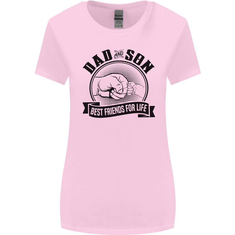 Dad & Son Best Friends For Life Womens Wider Cut T-Shirt Light Pink