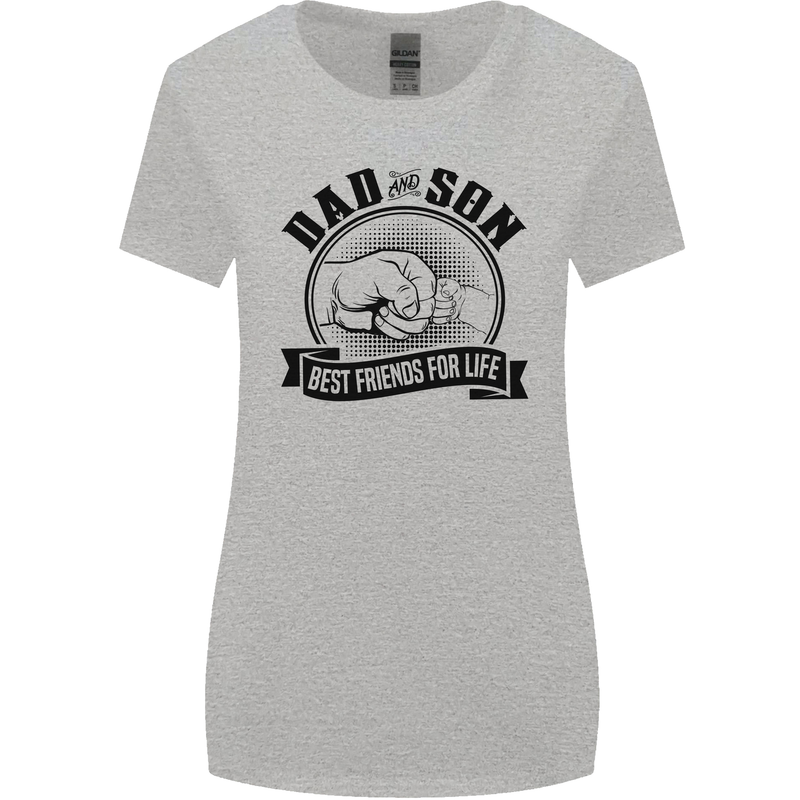 Dad & Son Best Friends For Life Womens Wider Cut T-Shirt Sports Grey