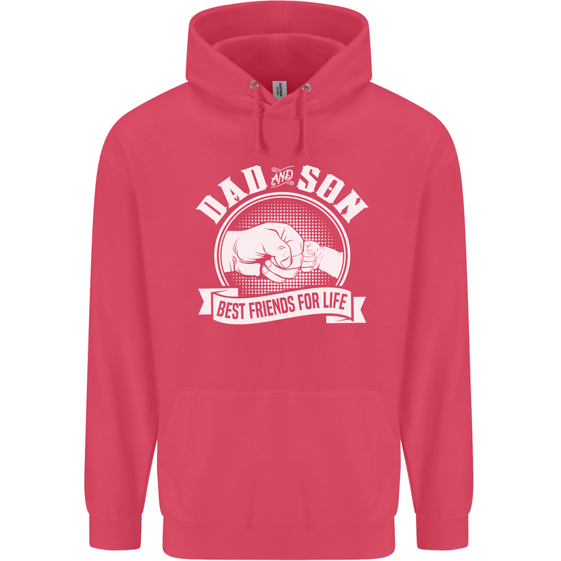 Dad & Son Best Friends for Life Childrens Kids Hoodie Heliconia