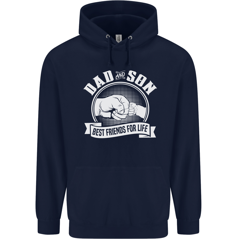 Dad & Son Best Friends for Life Childrens Kids Hoodie Navy Blue