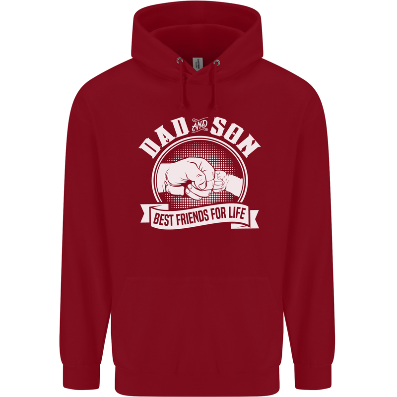 Dad & Son Best Friends for Life Childrens Kids Hoodie Red