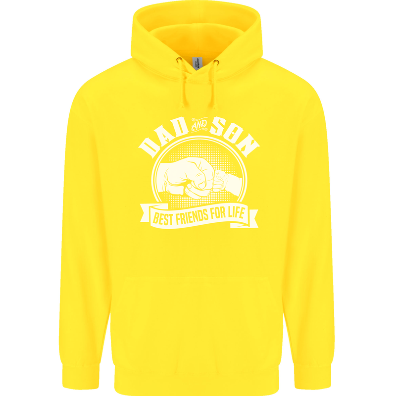 Dad & Son Best Friends for Life Childrens Kids Hoodie Yellow