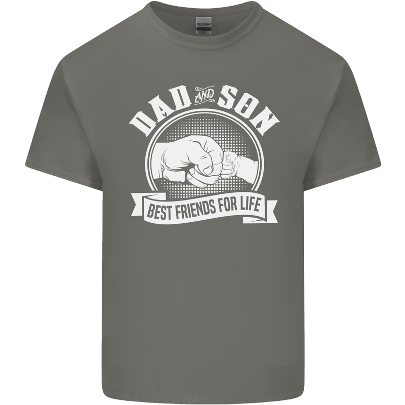 Dad & Son Best Friends for Life Kids T-Shirt Childrens Charcoal