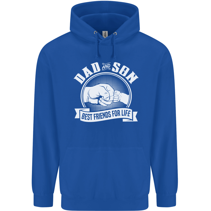 Dad & Son Best Friends for Life Mens 80% Cotton Hoodie Royal Blue