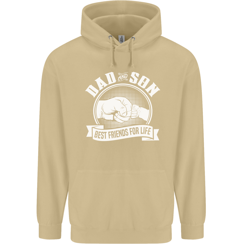 Dad & Son Best Friends for Life Mens 80% Cotton Hoodie Sand