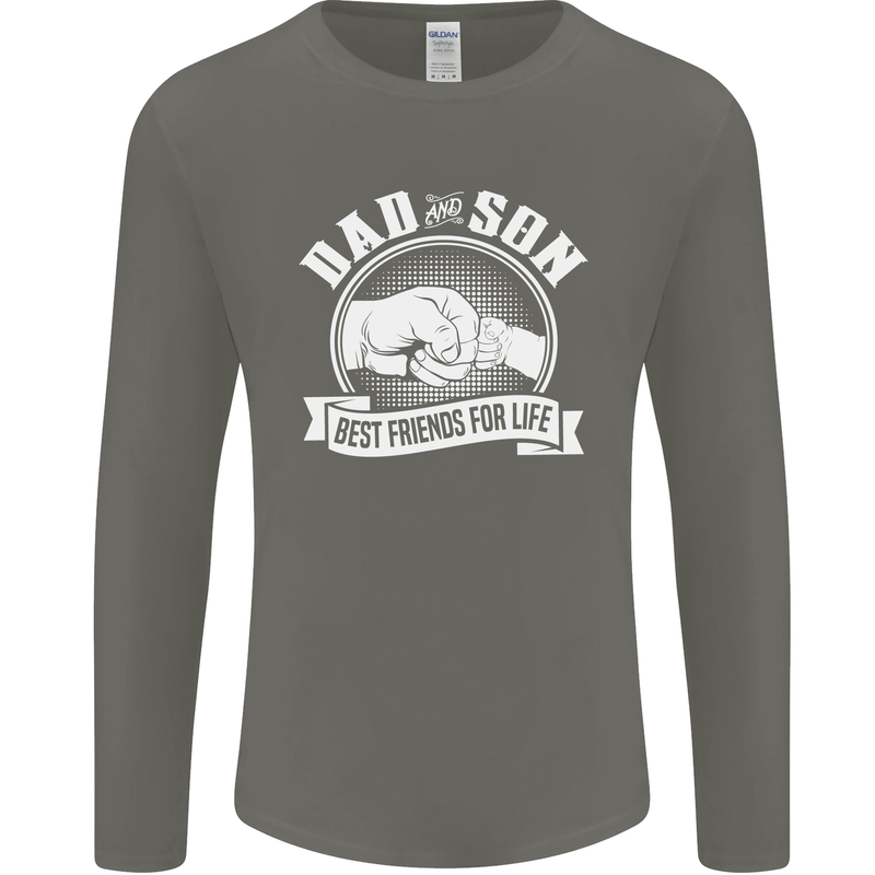 Dad & Son Best Friends for Life Mens Long Sleeve T-Shirt Charcoal