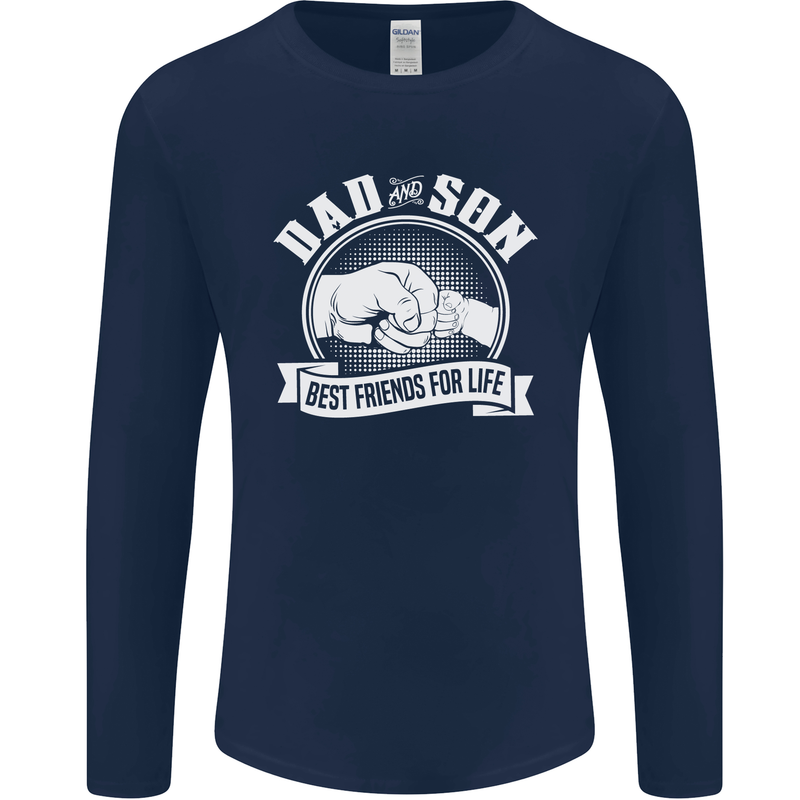 Dad & Son Best Friends for Life Mens Long Sleeve T-Shirt Navy Blue